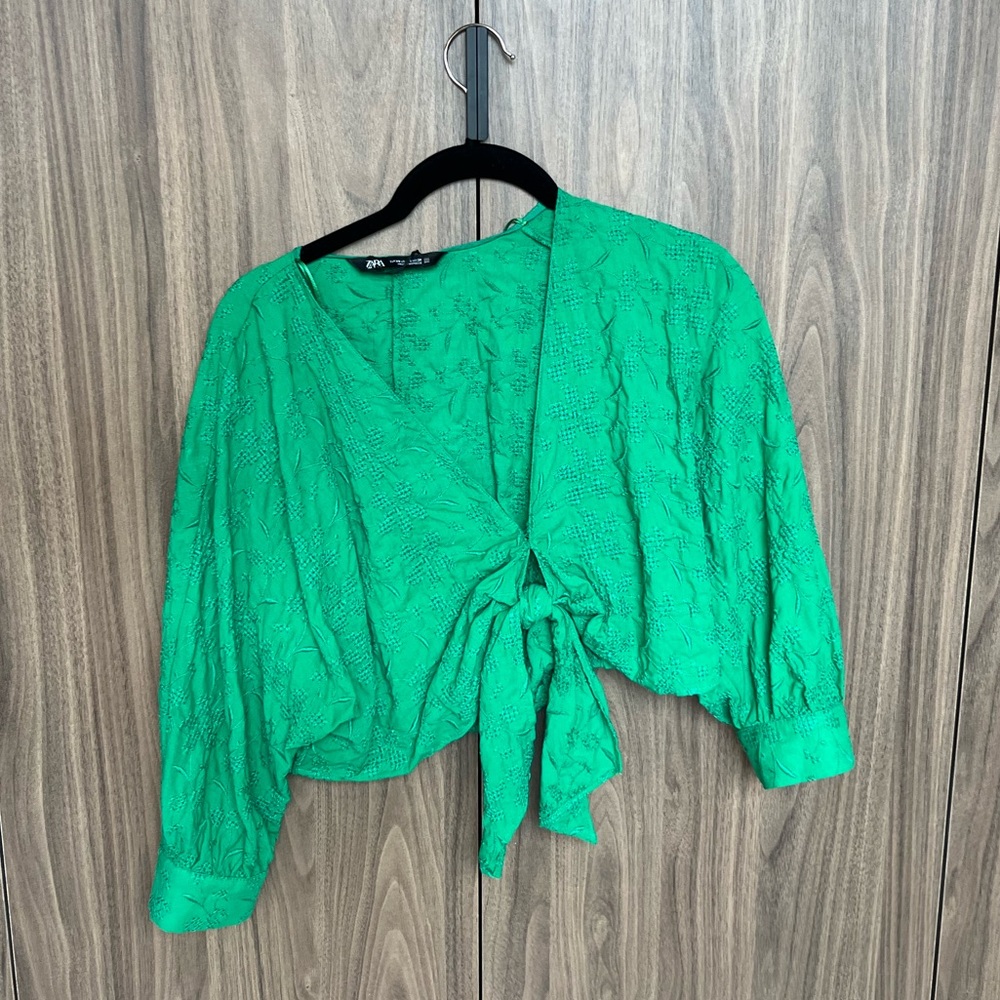 Green Cropped Zara Top XS